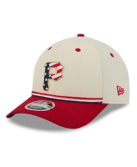 New Era Big Boys and Girls Cream/Red Pittsburgh Pirates Usa 250 9FORTY M-Crown Adjustable Hat