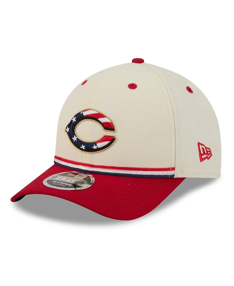 New Era Big Boys and Girls Cream/Red Cincinnati Reds Usa 250 9FORTY M-Crown Adjustable Hat