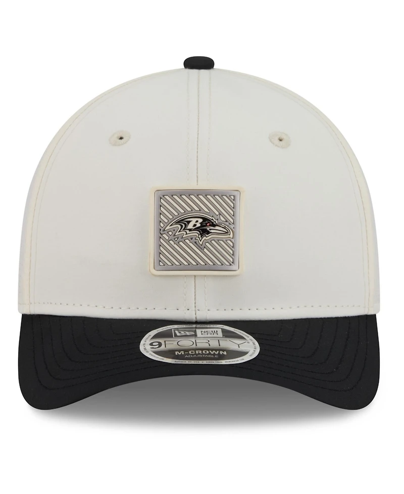 New Era Men's Cream/Black Baltimore Ravens 2026 Nfl Training Camp 9FORTY Adjustable Hat