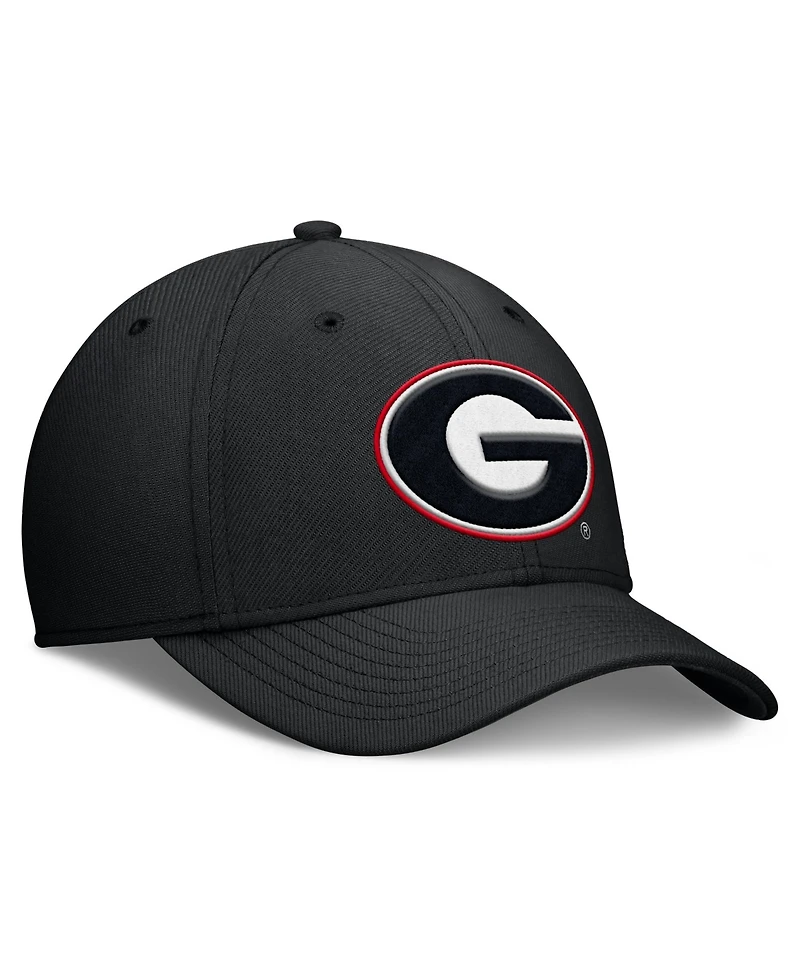 Nike Men's Black Georgia Bulldogs Rise Swoosh Dri-fit Flex Hat