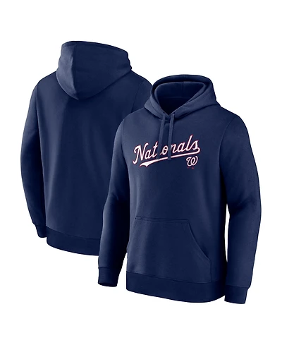 Logo Athletic Men's Navy Washington Nationals Wordmark Hoodie