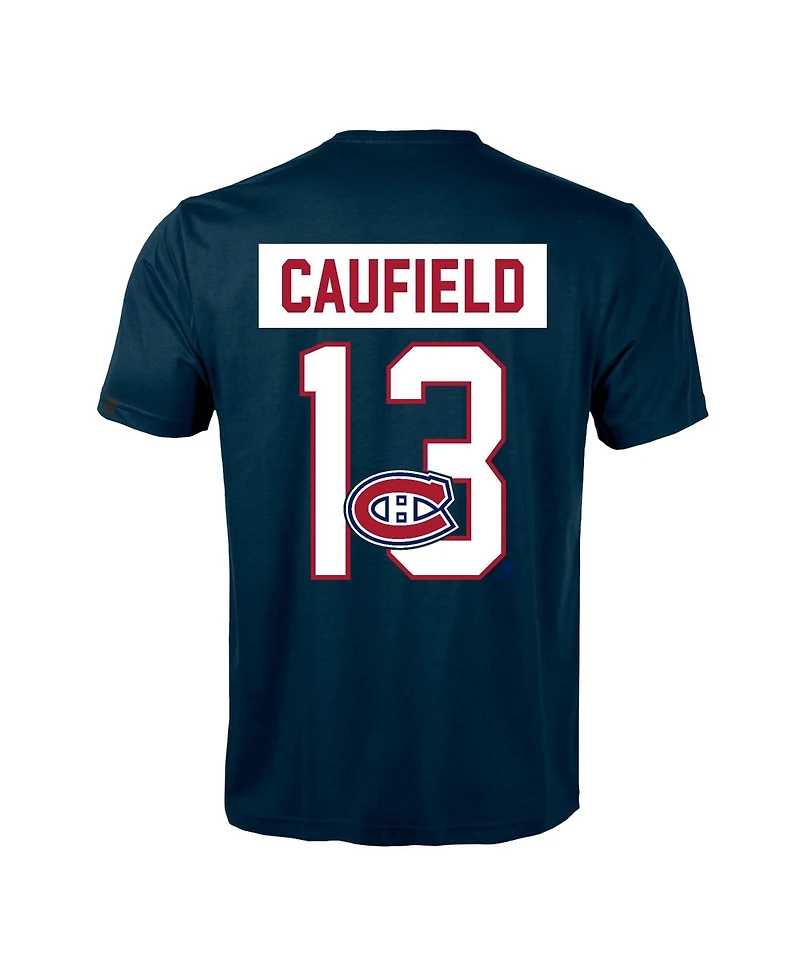 LevelWear Men's Cole Caufield Navy Montreal Canadiens Richmond Name & Number T-Shirt