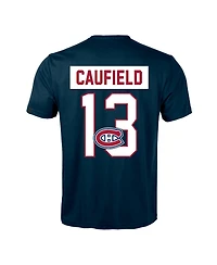 LevelWear Men's Cole Caufield Navy Montreal Canadiens Richmond Name & Number T-Shirt