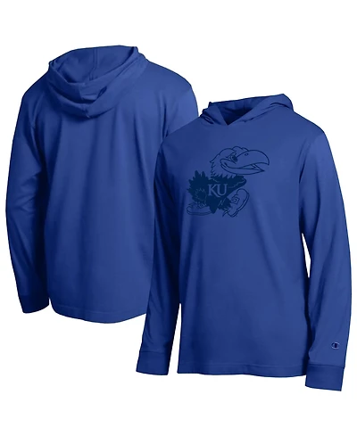 Champion Men's Royal Kansas Jayhawks Tonal All-Star Long Sleeve Hooded T-Shirt