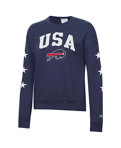 Champion Women's Navy Buffalo Bills Star Spangled Sweatshirt