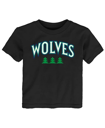 Outerstuff Toddler Black Minnesota Timberwolves Wordmark T-Shirt