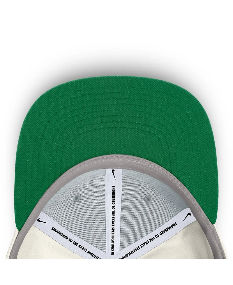 Nike Men's Cream/Green Athletics Cooperstown Pro Dri-fit Snapback Hat