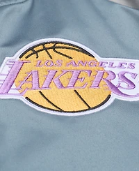 Mitchell & Ness Men's Blue/Silver Los Angeles Lakers Thunderstorm Lightweight Satin Full-Snap Jacket