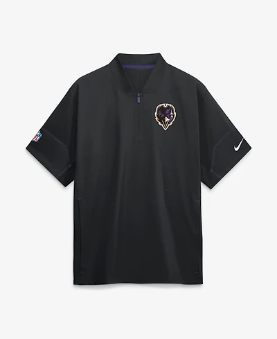 Nike Men's Black Baltimore Ravens Sideline Short Sleeve Quarter-Zip Coaches Jacket