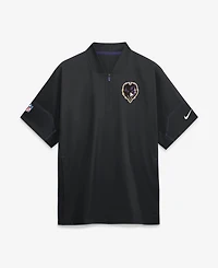 Nike Men's Black Baltimore Ravens Sideline Short Sleeve Quarter-Zip Coaches Jacket
