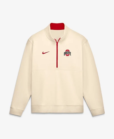 Nike Men's Cream Ohio State Buckeyes Primetime Club Fleece Half-Zip Pullover Sweatshirt