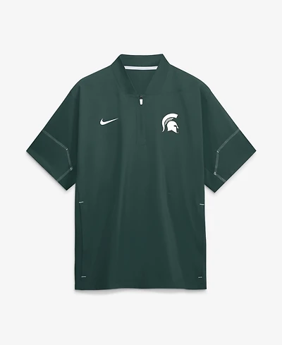 Nike Men's Green Michigan State Spartans 2026 Sideline Short Sleeve Quarter-Zip Coaches Jacket