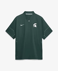 Nike Men's Green Michigan State Spartans 2026 Sideline Short Sleeve Quarter-Zip Coaches Jacket