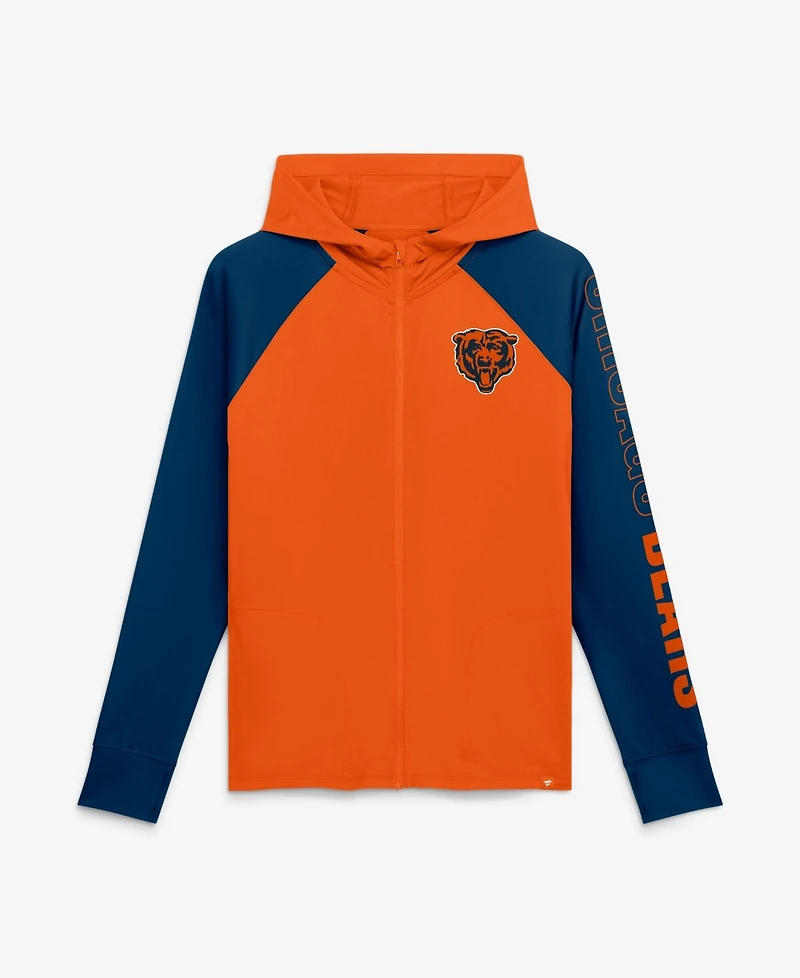 Fanatics Women's Orange/Navy Chicago Bears Cornerback Blitz Raglan Full-Zip Hoodie