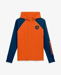 Fanatics Women's Orange/Navy Chicago Bears Cornerback Blitz Raglan Full-Zip Hoodie