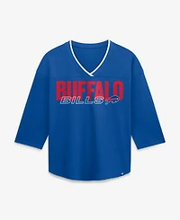 Fanatics Women's Royal Buffalo Bills Team First Deceptive Juke 3/4-Sleeve V-Neck T-Shirt