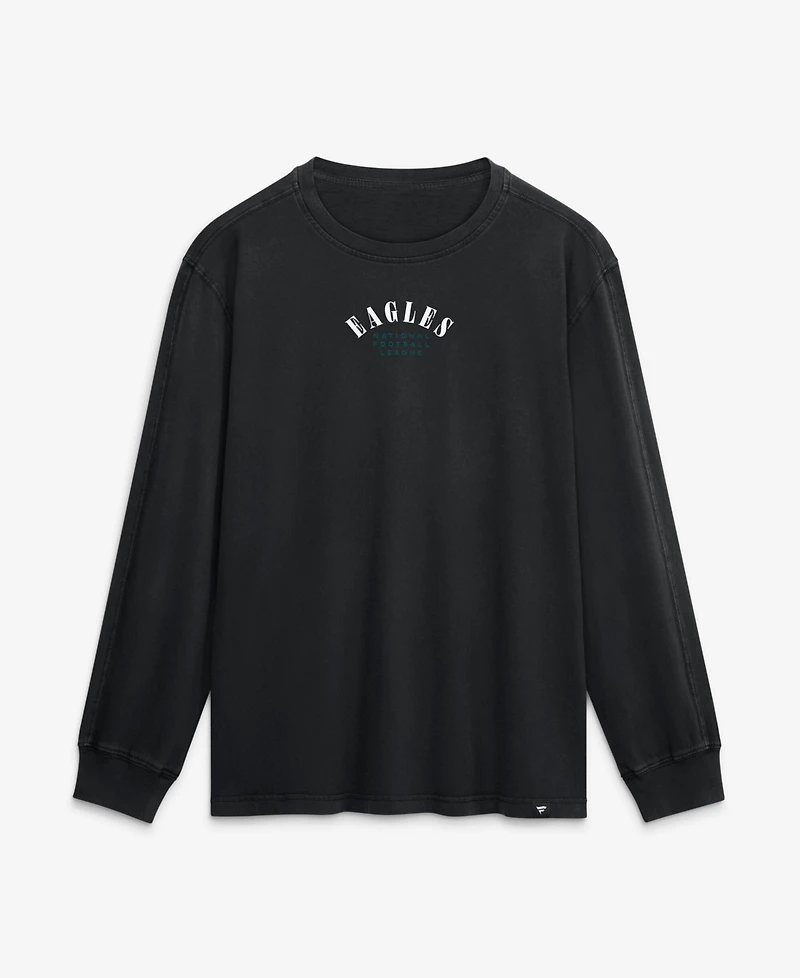 Fanatics Men's Black Philadelphia Eagles Relaxed Fullback Drive Long Sleeve Fashion T-Shirt