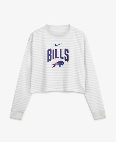 Nike Women's White Buffalo Bills Loose Fit Crop Top