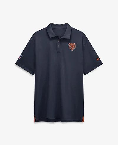 Nike Men's Navy Chicago Bears Sideline Powerful Blocking Dri-fit Tour Polo Shirt