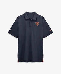 Nike Men's Navy Chicago Bears Sideline Powerful Blocking Dri-fit Tour Polo Shirt