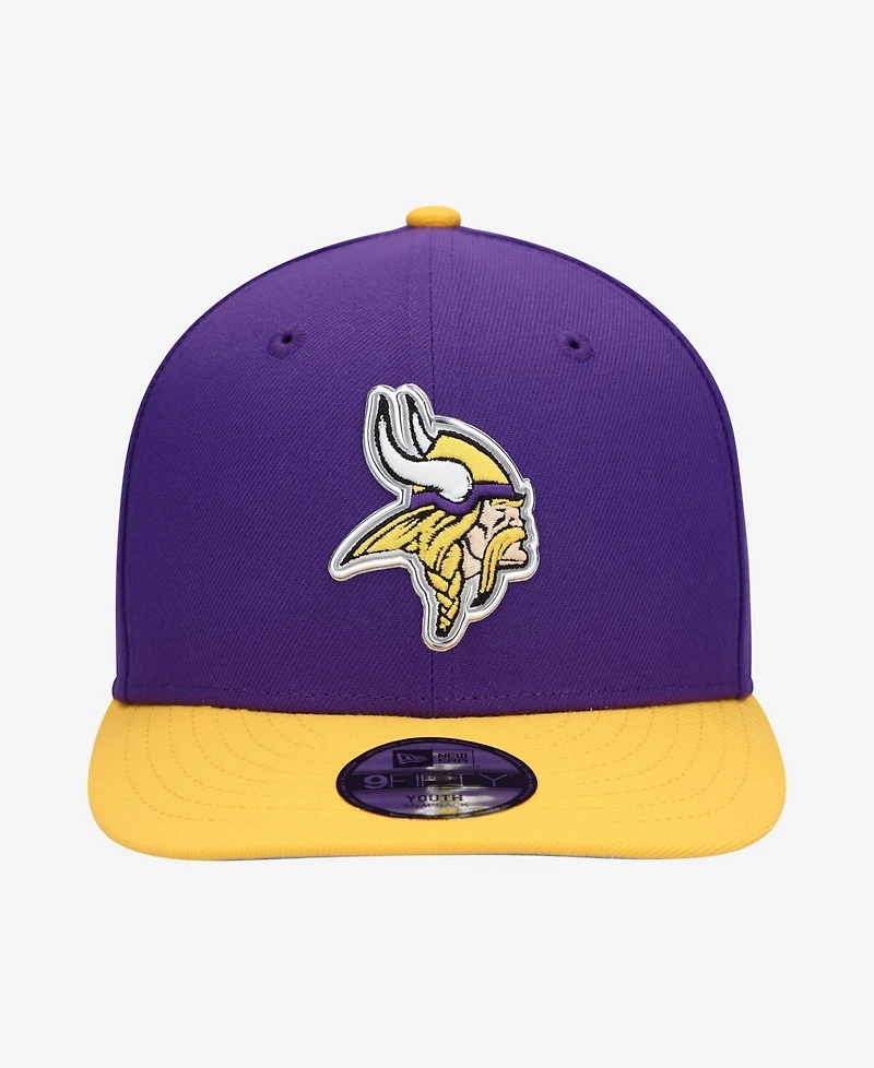 New Era Big Boys and Girls Purple/Gold Minnesota Vikings 2026 Nfl Draft Pre-Curved 9FIFTY Snapback Hat