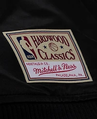 Mitchell & Ness Men's Black Golden State Warriors Chrome Satin Bomber Full-Zip Jacket