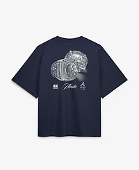 Nike Women's Navy Atlanta Braves 4x Champions Ring Boxy T-Shirt