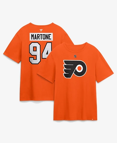 Fanatics Men's Porter Martone Orange Philadelphia Flyers Authentic Stack Name & Number T-Shirt