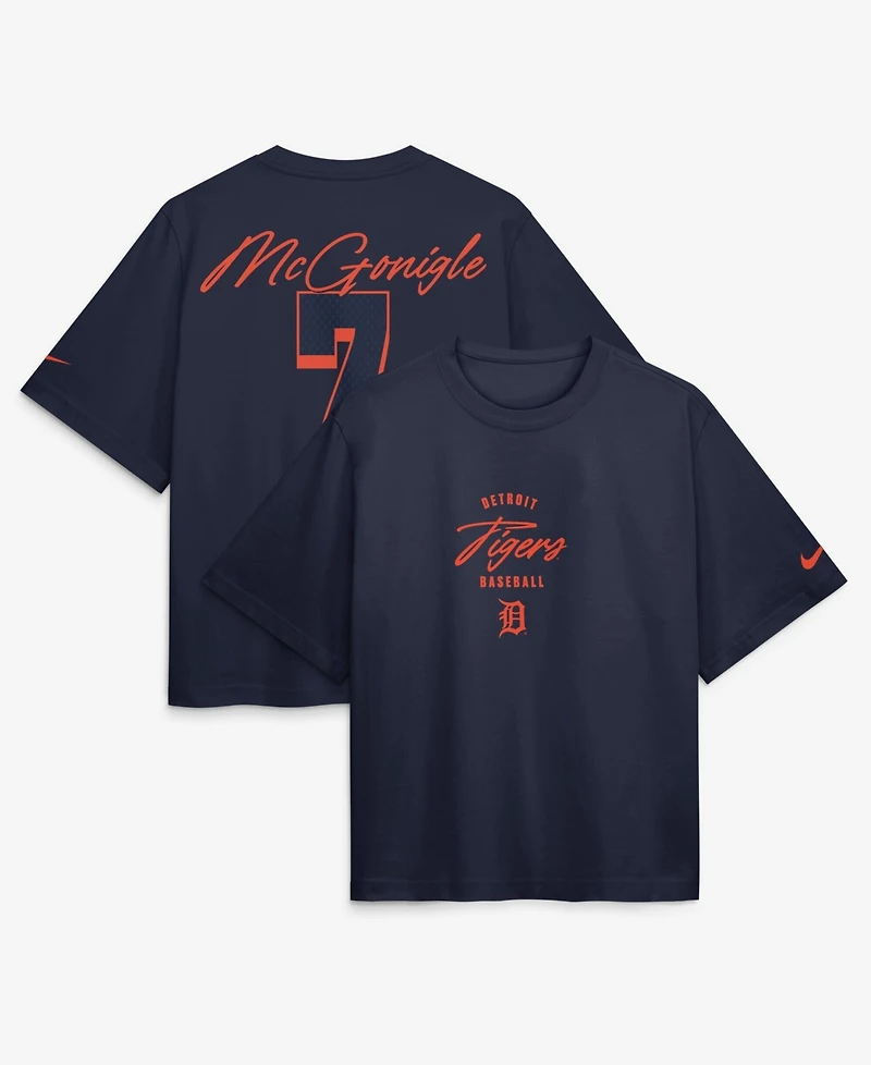 Nike Women's Kevin McGonigle Navy Detroit Tigers Premium Essentials Boxy Name & Number T-Shirt