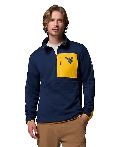 Columbia Men's Navy West Virginia Mountaineers Hike Omni-Wick Half-Zip Pullover Sweatshirt