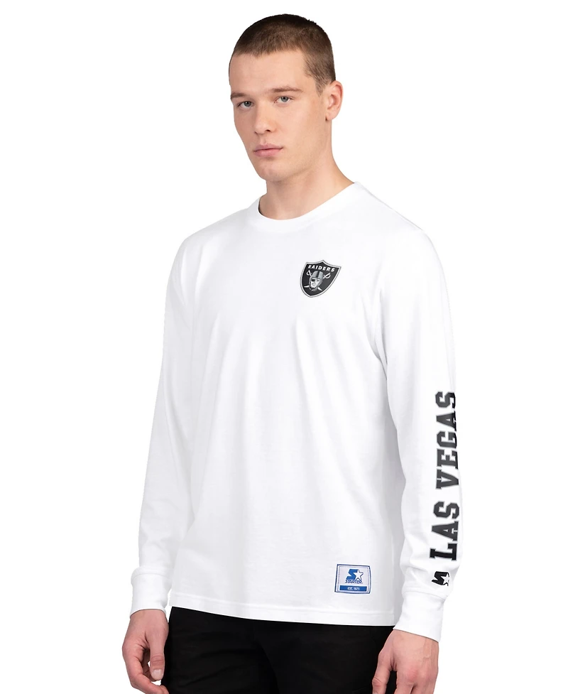 Starter Men's 2-Pack Black/White Las Vegas Raiders Short Sleeve Long Combo Pack T-Shirt