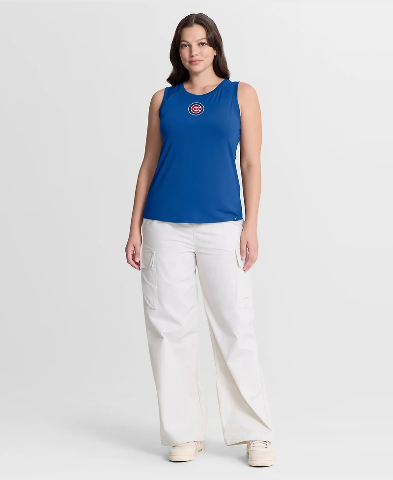 Fanatics Women's Royal Chicago Cubs Draped Mesh Back Performance Tank Top