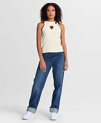 Fanatics Women's Cream Chicago Bears Star Play Tri-Blend Ribbed Tank Top