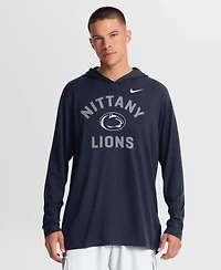 Nike Men's Navy Penn State Nittany Lions Primetime Arch Tri-Blend Dri-fit Long Sleeve Hooded T-Shirt