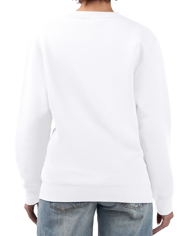G-iii 4Her by Carl Banks Women's White San Francisco 49ers Roses Fleece Tri-Blend Pullover Sweatshirt