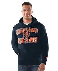 Starter Men's Navy Chicago Bears Hoodie and Cuffed Knit Hat Combo Pack