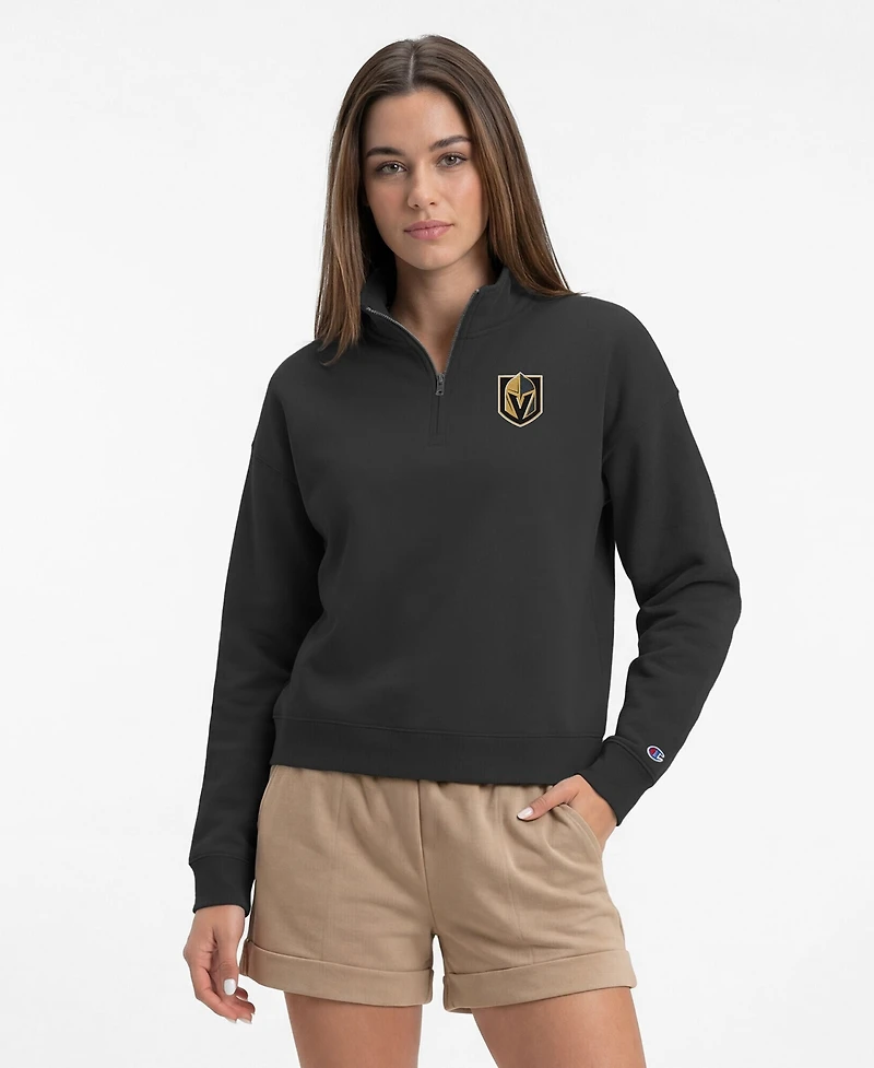 Champion Women's Black Vegas Golden Knights Power Blend Quarter-Zip Sweatshirt