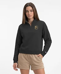 Champion Women's Black Vegas Golden Knights Power Blend Quarter-Zip Sweatshirt