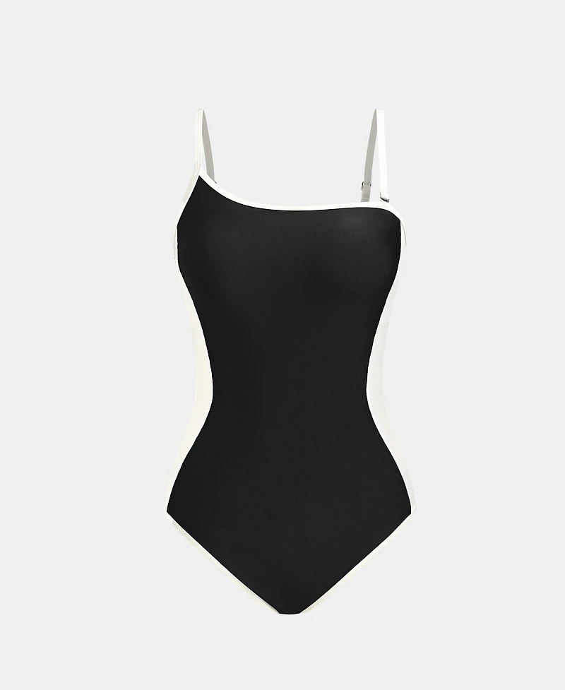 Cupshe Women's One-Shoulder Colorblock One-Piece Swimsuit