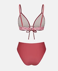 Cupshe Women's Soft Front Tie Triangle High Waist Bikini Set