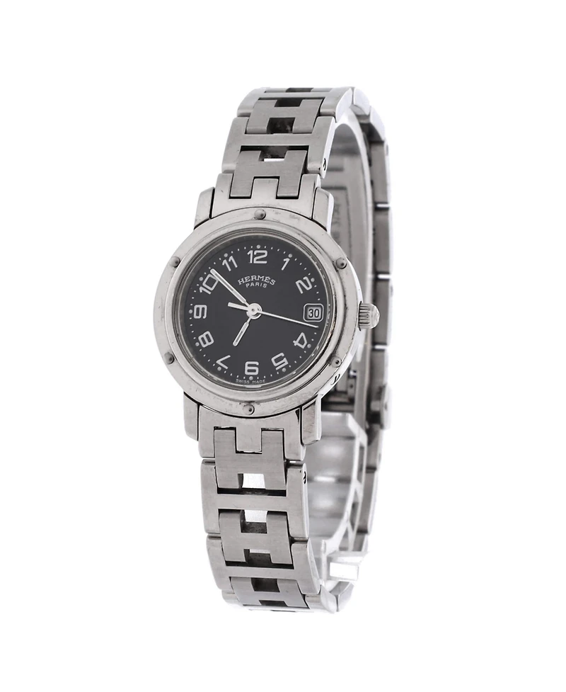 Pre-Owned Hermes Clipper Quartz Watch in Stainless Steel 24mm