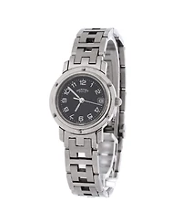 Pre-Owned Hermes Clipper Quartz Watch in Stainless Steel 24mm