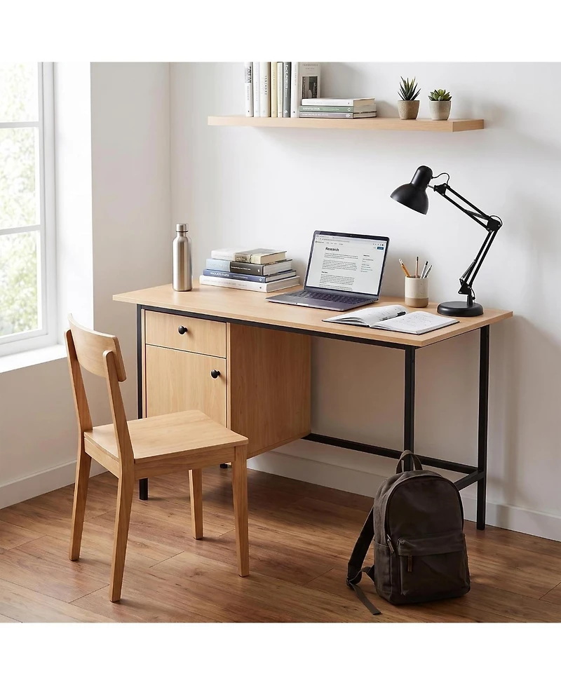 gaomon Compact Desk with Drawer and Cabinet, Study Table for Small Spaces
