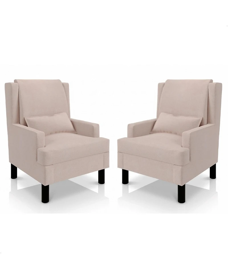 homfan Set of 2 Wingback Accent Chairs