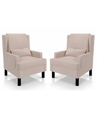 homfan Set of 2 Wingback Accent Chairs