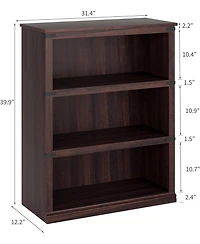 homfan 3-Tier Farmhouse Wooden Bookcase, Tall Open Bookshelf
