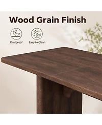 homfan Extendable Dining Table with Rounded Corners, Seats 8-10