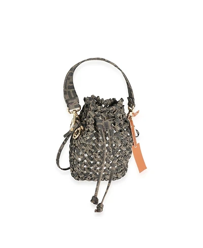 Pre-Owned Fendi Brown Jacquard Interlace Canvas Mini Mon Tresor