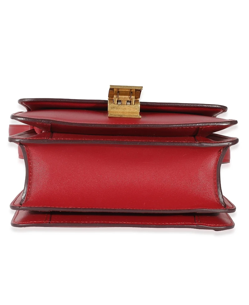 Pre-Owned Celine Red Smooth Calfskin Small Classic Box Bag