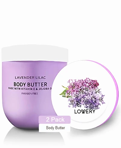 Lovery 2 piece Lilac Whipped Body Butter with Jojoba Oil and Shea Butter